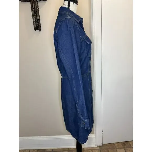 NWOT Frye Denim Shirtdress Dark Indigo Long Sleeve Size XS - Picture 7 of 12